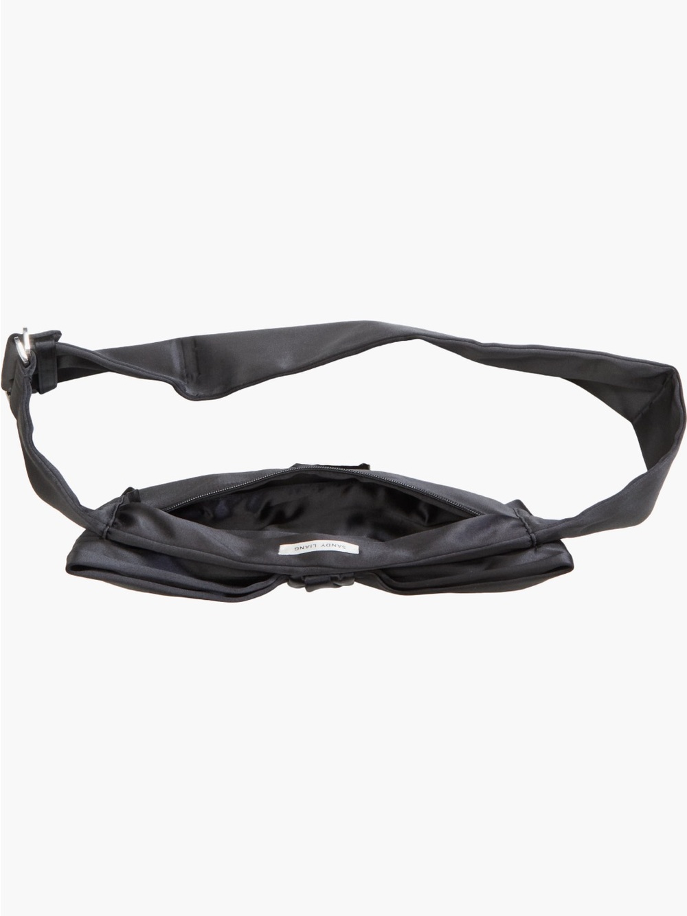 Sandy Liang Black Satin Bow Belt - Picture 7 of 8